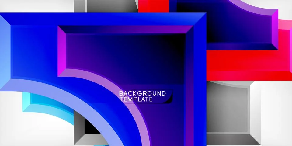 Arrow with round elements. Color geometric shapes background. Vector 스톡 일러스트