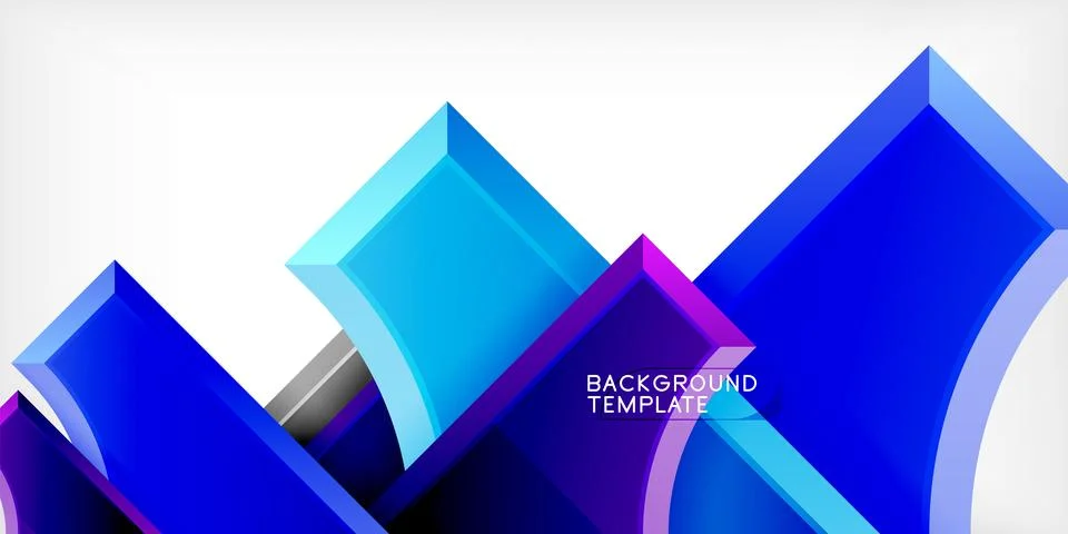 Arrow with round elements. Color geometric shapes background. Vector Stock Illustration