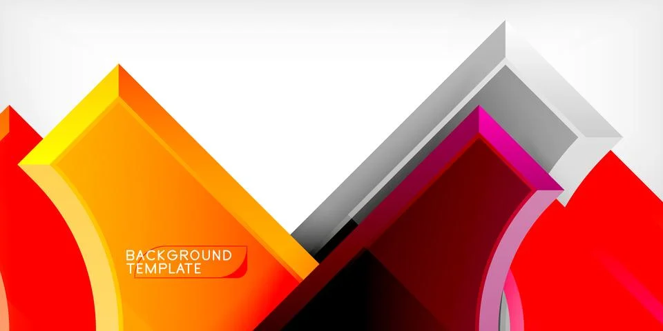 Arrow with round elements. Color geometric shapes background. Vector Stockillustratie