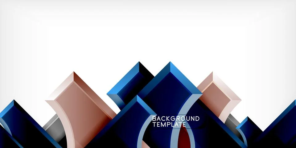 Arrow with round elements. Color geometric shapes background. Vector Stock Illustration