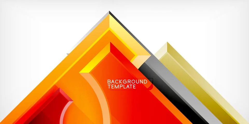 Arrow with round elements. Color geometric shapes background. Vector Stock Illustration