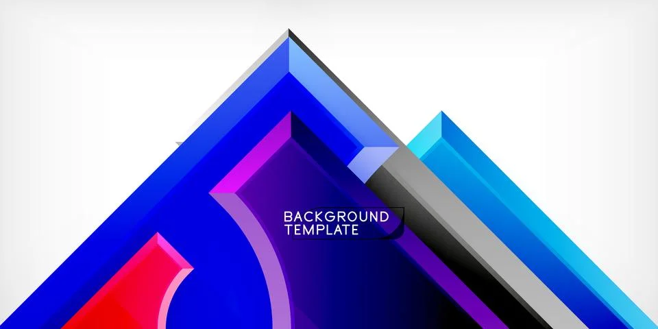 Arrow with round elements. Color geometric shapes background. Vector Illustrazione stock