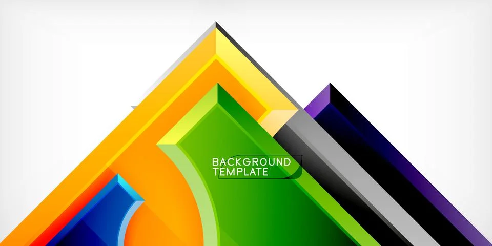 Arrow with round elements. Color geometric shapes background. Vector Stockillustratie