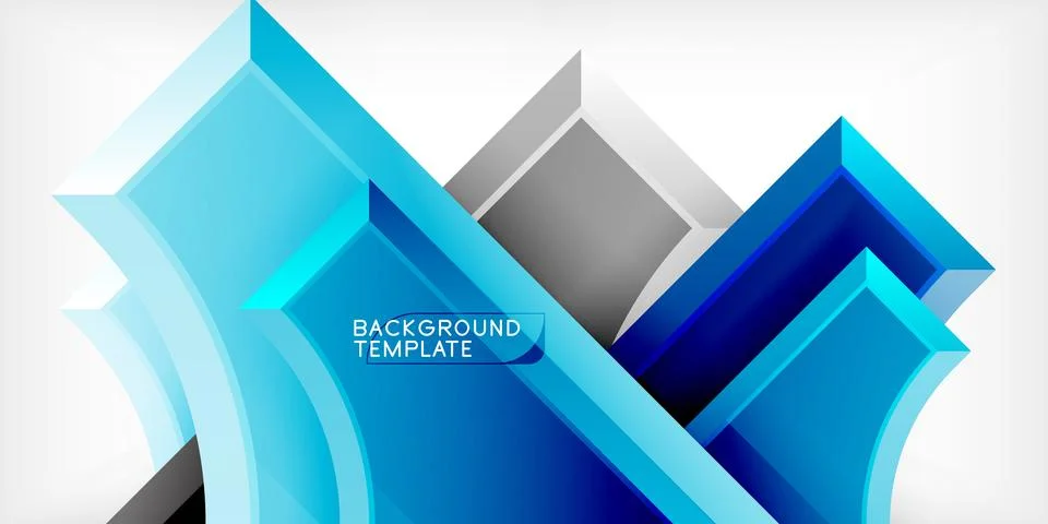 Arrow with round elements. Color geometric shapes background. Vector Stock Illustration