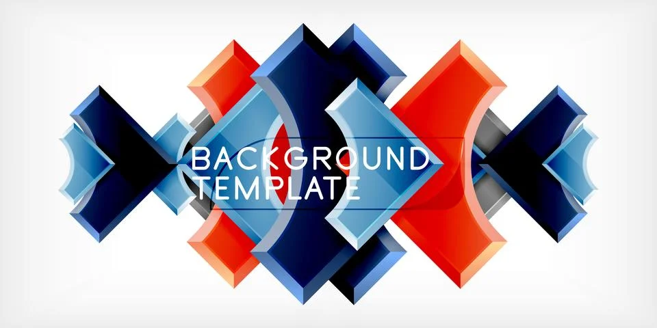 Arrow with round elements. Color geometric shapes background. Vector Illustrazione stock