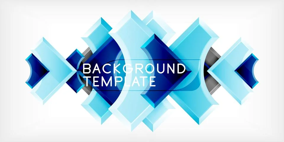 Arrow with round elements. Color geometric shapes background. Vector Stock Illustration