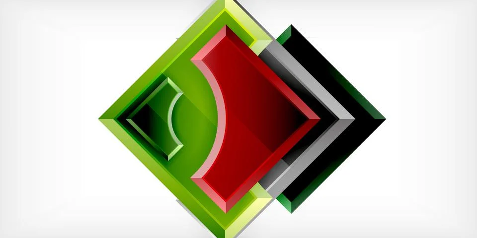 Arrow with round elements. Color geometric shapes background. Vector イラスト素材