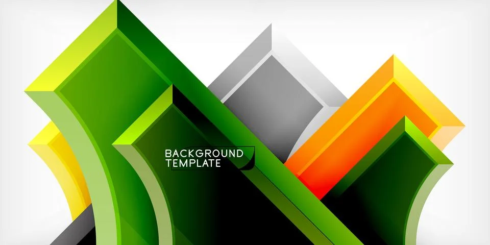 Arrow with round elements. Color geometric shapes background. Vector 스톡 일러스트