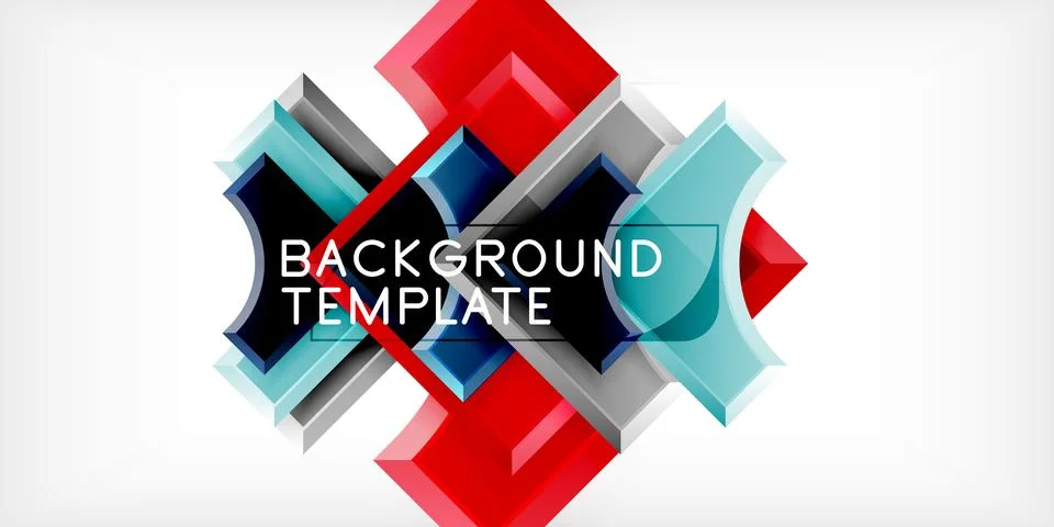Arrow with round elements. Color geometric shapes background. Vector イラスト素材