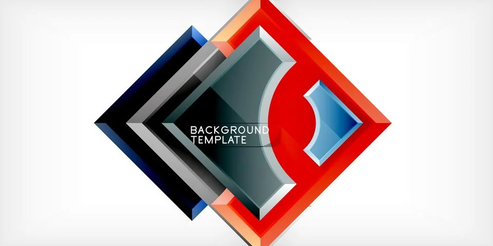 Arrow with round elements. Color geometric shapes background. Vector Stock Illustration