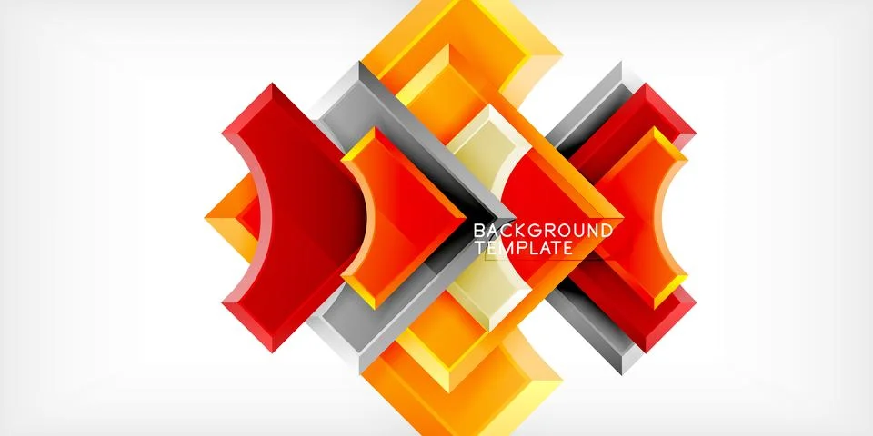 Arrow with round elements. Color geometric shapes background. Vector イラスト素材