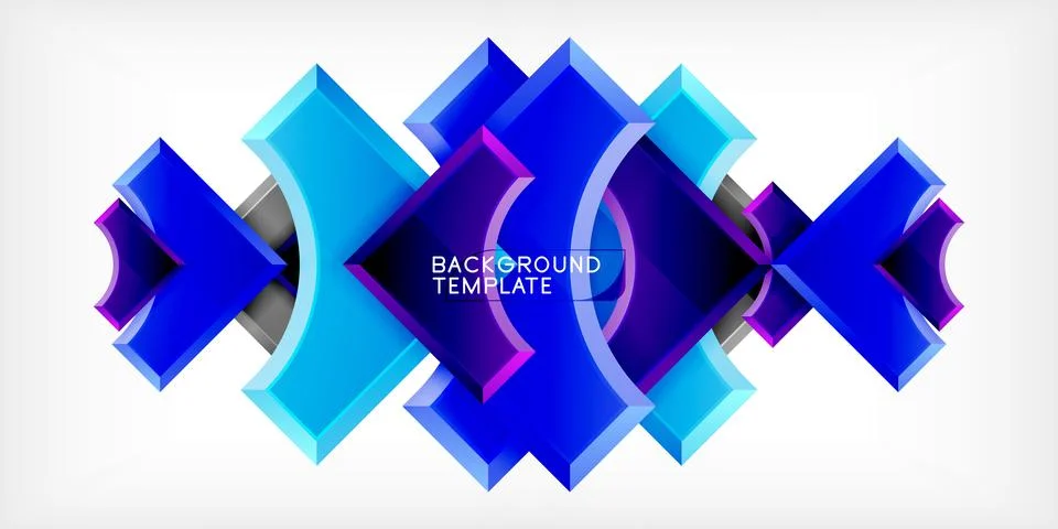 Arrow with round elements. Color geometric shapes background. Vector 스톡 일러스트