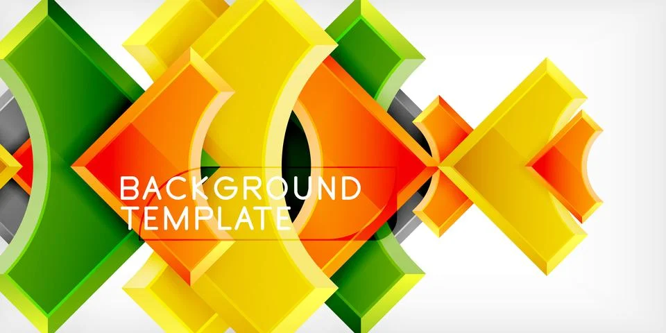 Arrow with round elements. Color geometric shapes background. Vector イラスト素材