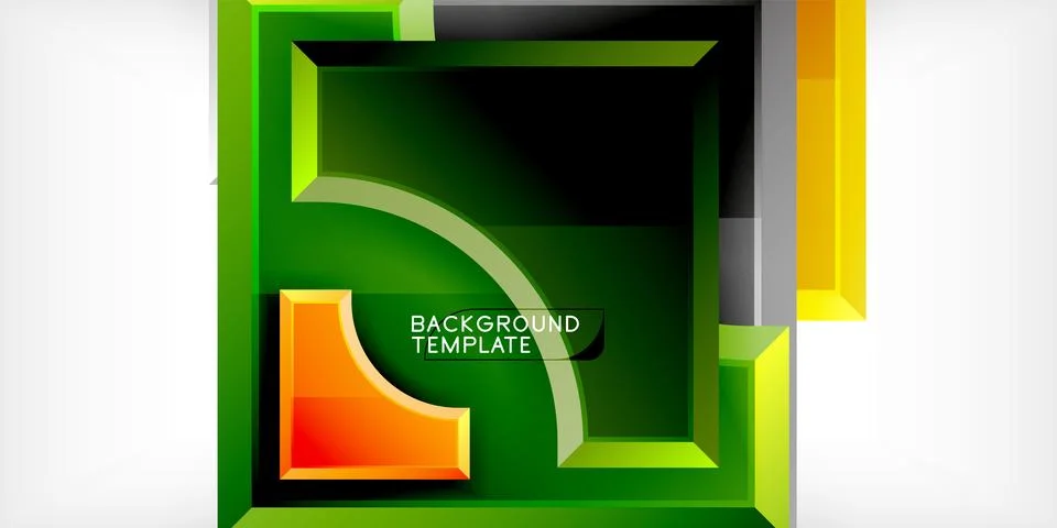 Arrow with round elements. Color geometric shapes background. Vector Stock Illustration