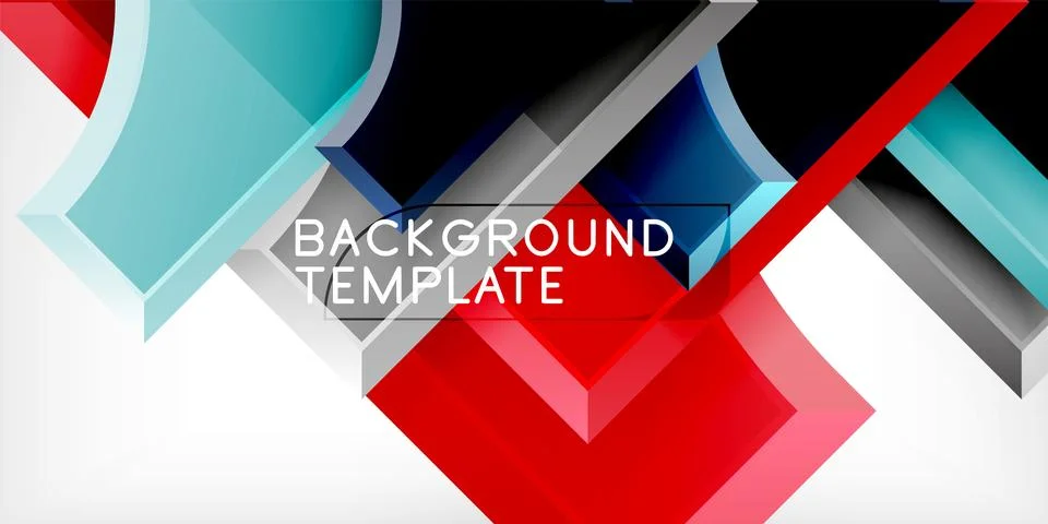 Arrow with round elements. Color geometric shapes background. Vector 库存插图