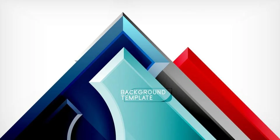 Arrow with round elements. Color geometric shapes background. Vector Stock Illustration