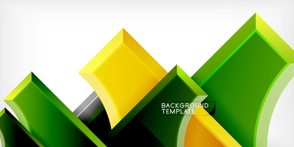 Arrow with round elements. Color geometric shapes background. Vector Stock Illustration