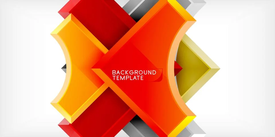 Arrow with round elements. Color geometric shapes background. Vector 스톡 일러스트