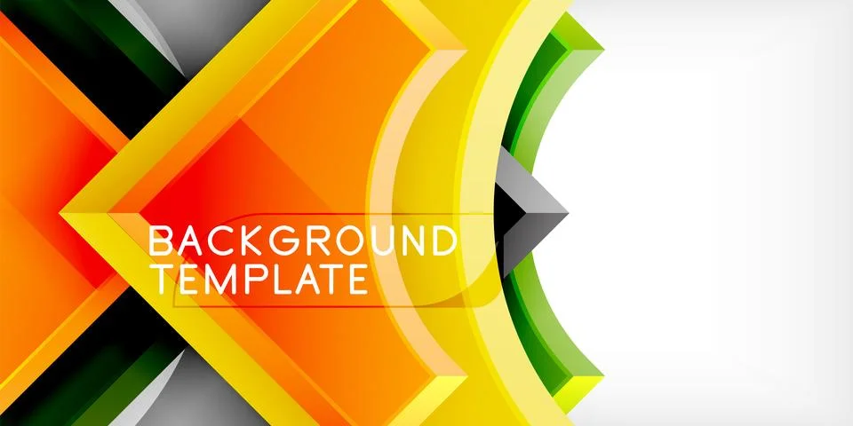 Arrow with round elements. Color geometric shapes background. Vector 스톡 일러스트