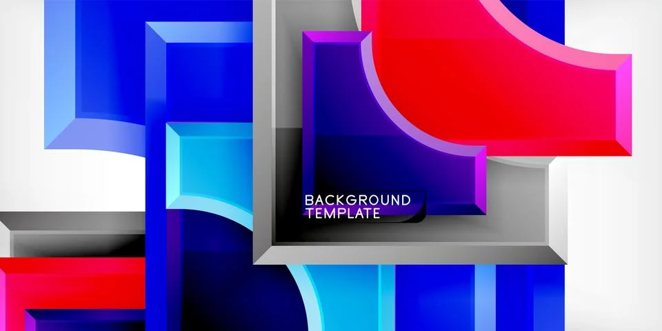 Arrow with round elements. Color geometric shapes background. Vector 스톡 일러스트