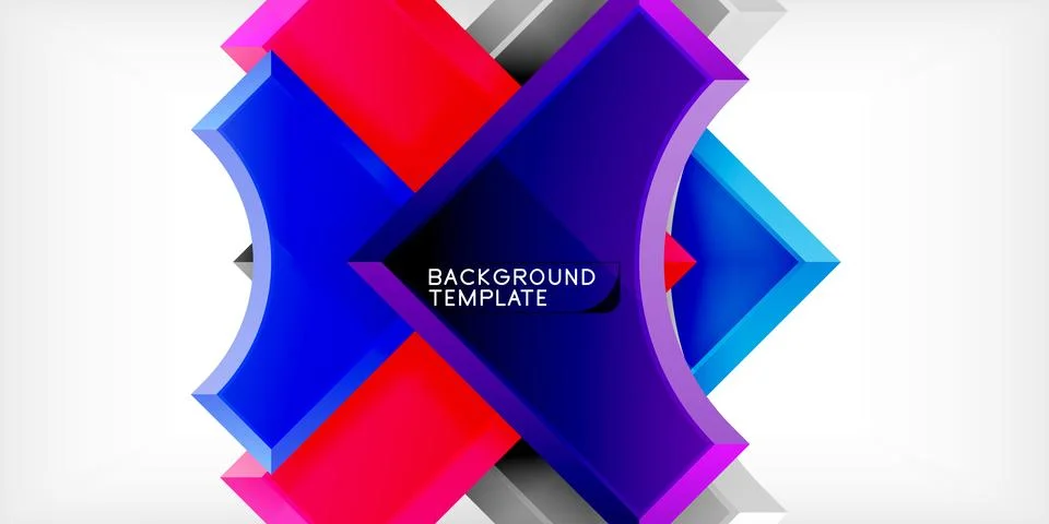 Arrow with round elements. Color geometric shapes background. Vector Stock Illustration