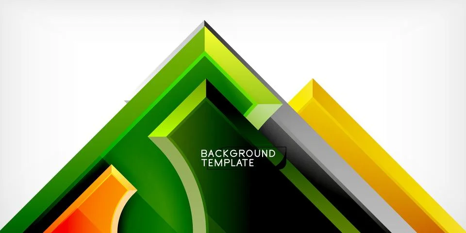 Arrow with round elements. Color geometric shapes background. Vector 스톡 일러스트