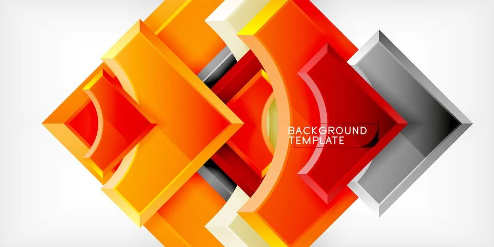Arrow with round elements. Color geometric shapes background. Vector イラスト素材