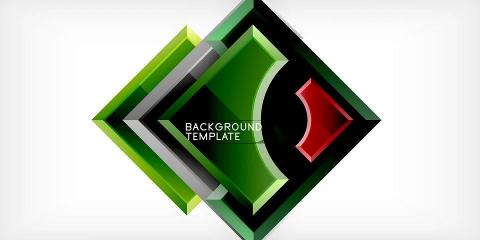 Arrow with round elements. Color geometric shapes background. Vector Illustrazione stock