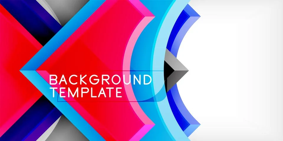 Arrow with round elements. Color geometric shapes background. Vector イラスト素材