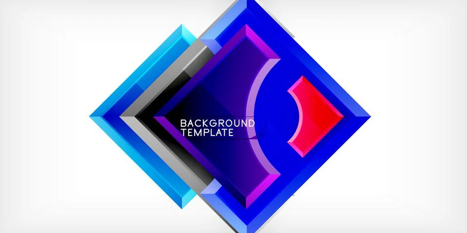 Arrow with round elements. Color geometric shapes background. Vector Stock Illustration