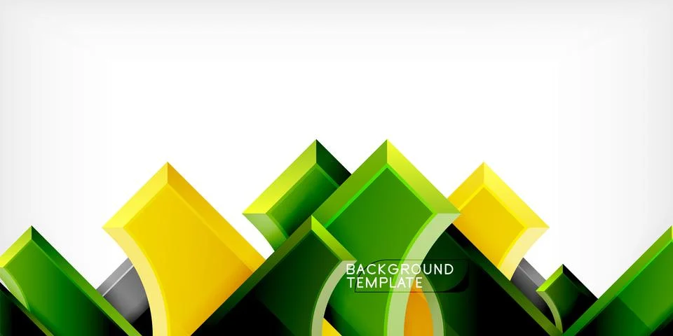 Arrow with round elements. Color geometric shapes background. Vector Illustrazione stock