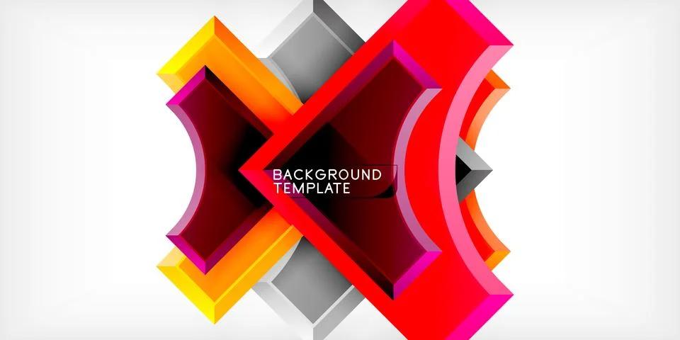 Arrow with round elements. Color geometric shapes background. Vector イラスト素材