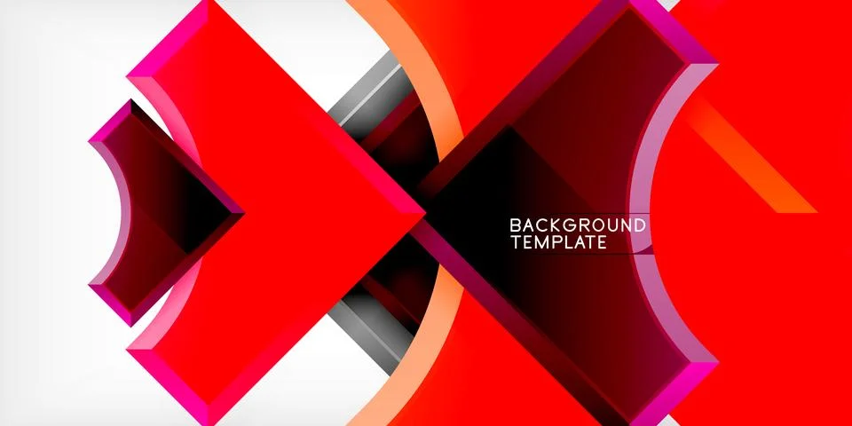 Arrow with round elements. Color geometric shapes background. Vector イラスト素材