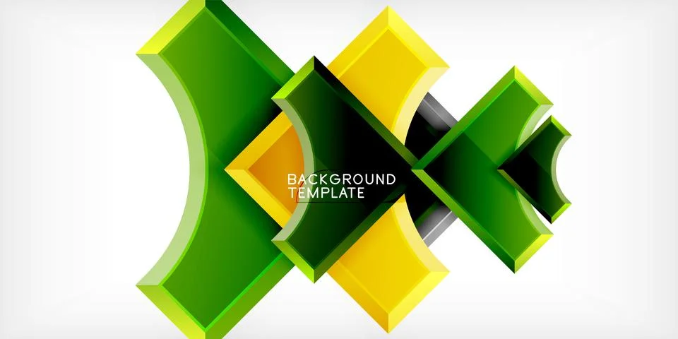 Arrow with round elements. Color geometric shapes background. Vector Stockillustratie