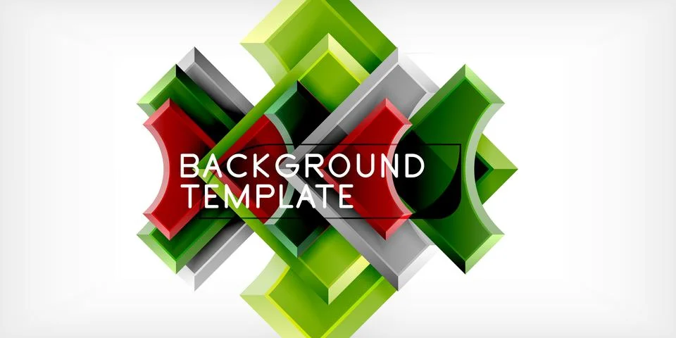 Arrow with round elements. Color geometric shapes background. Vector Stock Illustration