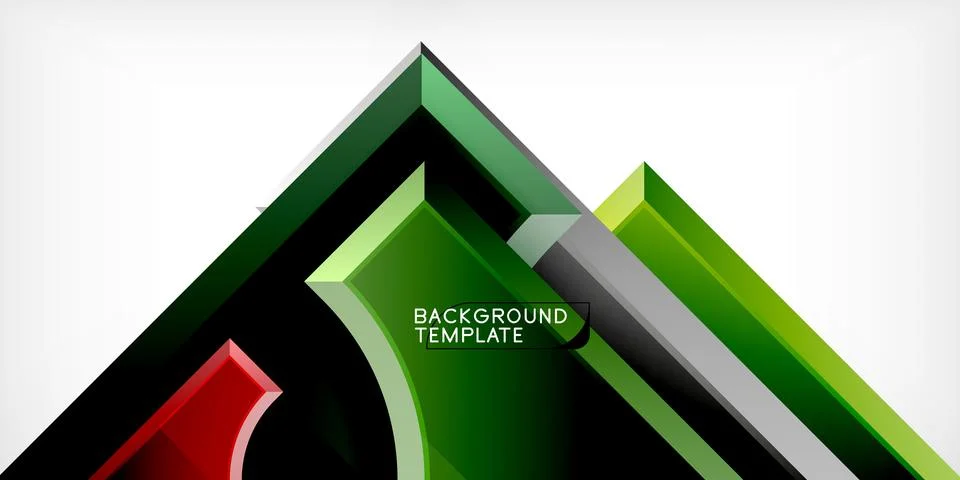 Arrow with round elements. Color geometric shapes background. Vector Stock Illustration