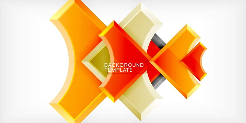 Arrow with round elements. Color geometric shapes background. Vector 스톡 일러스트