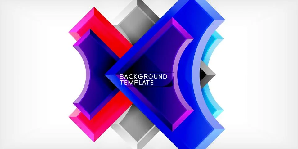 Arrow with round elements. Color geometric shapes background. Vector Stock Illustration
