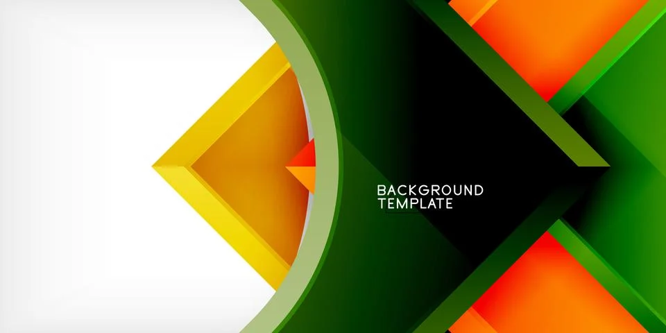 Arrow with round elements. Color geometric shapes background. Vector 스톡 일러스트