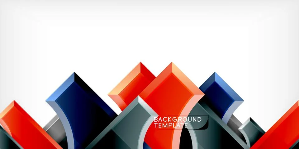 Arrow with round elements. Color geometric shapes background. Vector 스톡 일러스트