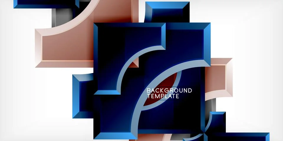 Arrow with round elements. Color geometric shapes background. Vector 스톡 일러스트