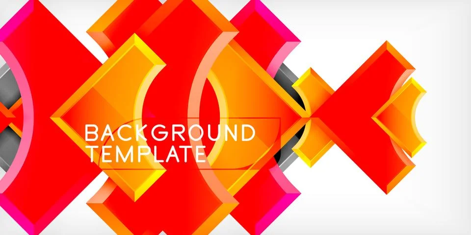 Arrow with round elements. Color geometric shapes background. Vector 스톡 일러스트