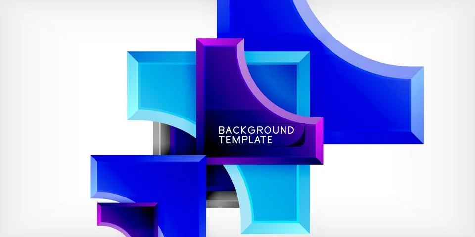 Arrow with round elements. Color geometric shapes background. Vector Stock Illustration