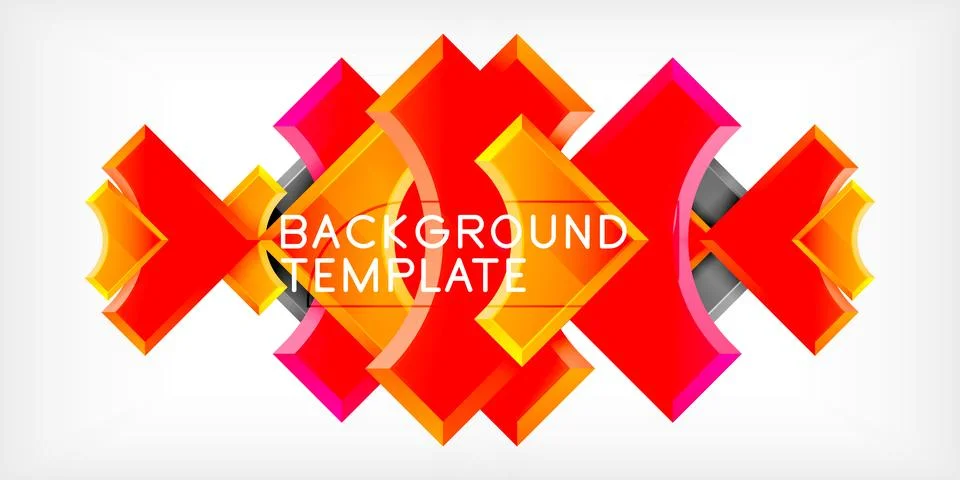 Arrow with round elements. Color geometric shapes background. Vector 스톡 일러스트