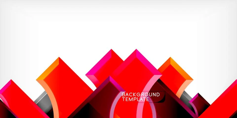 Arrow with round elements. Color geometric shapes background. Vector Stock Illustration