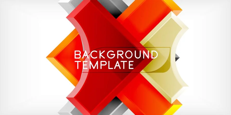Arrow with round elements. Color geometric shapes background. Vector Stock Illustration