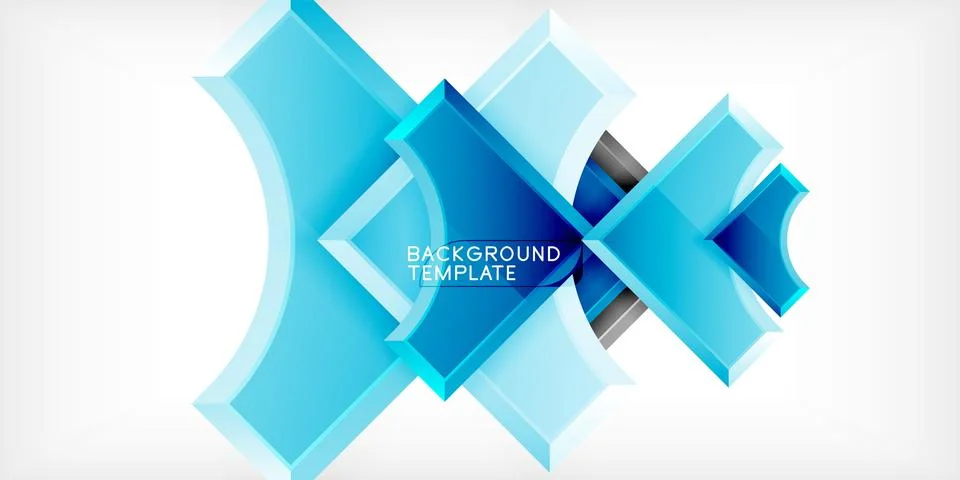 Arrow with round elements. Color geometric shapes background. Vector Stock Illustration