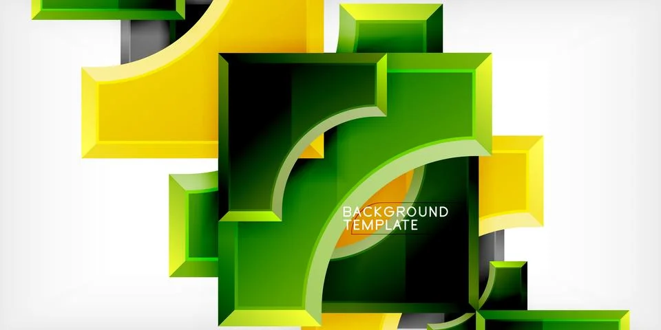 Arrow with round elements. Color geometric shapes background. Vector 스톡 일러스트