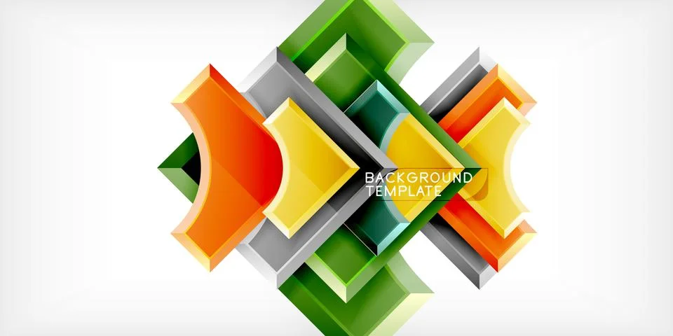 Arrow with round elements. Color geometric shapes background. Vector イラスト素材