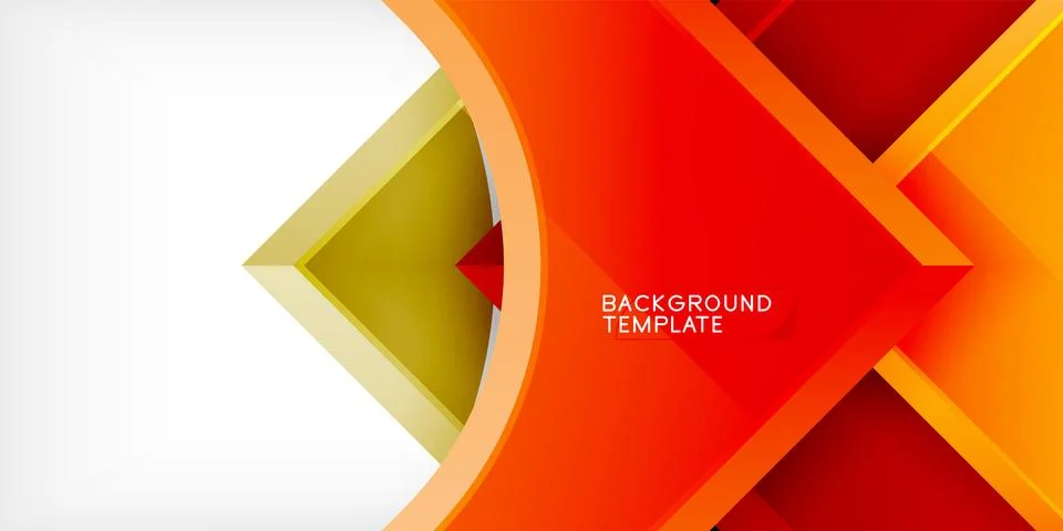 Arrow with round elements. Color geometric shapes background. Vector 스톡 일러스트